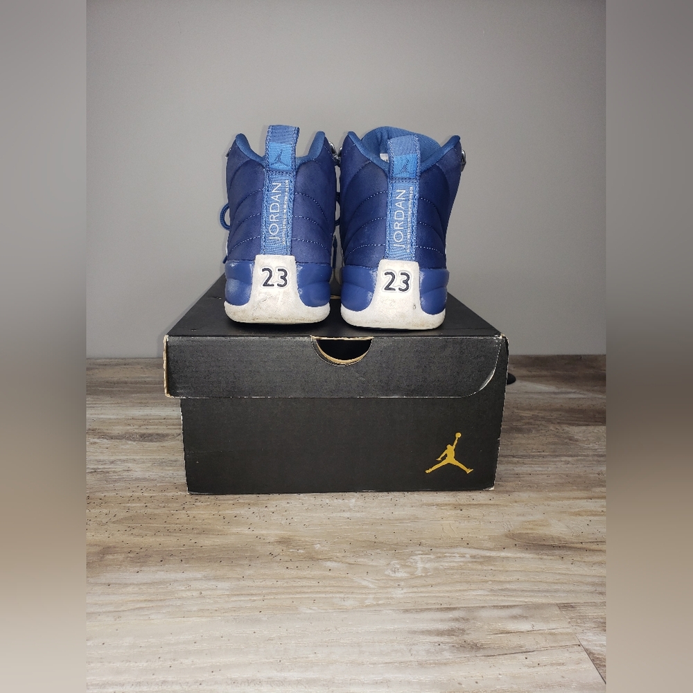 Jordan Retro 12 Kids Sneakers - Indigo and White - Picture 5 of 8